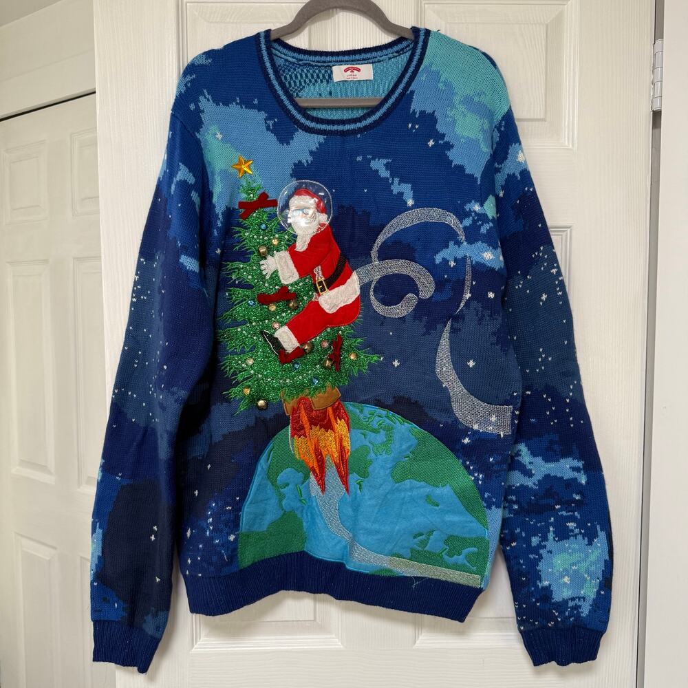Holiday Time Men's Knit Ugly Christmas Sweater Size Large 42/44